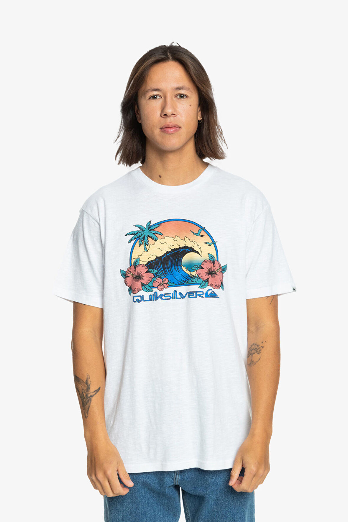 Quiksilver Riding Today Ss Erkek Beyaz T-Shirt EQYZT07676-10