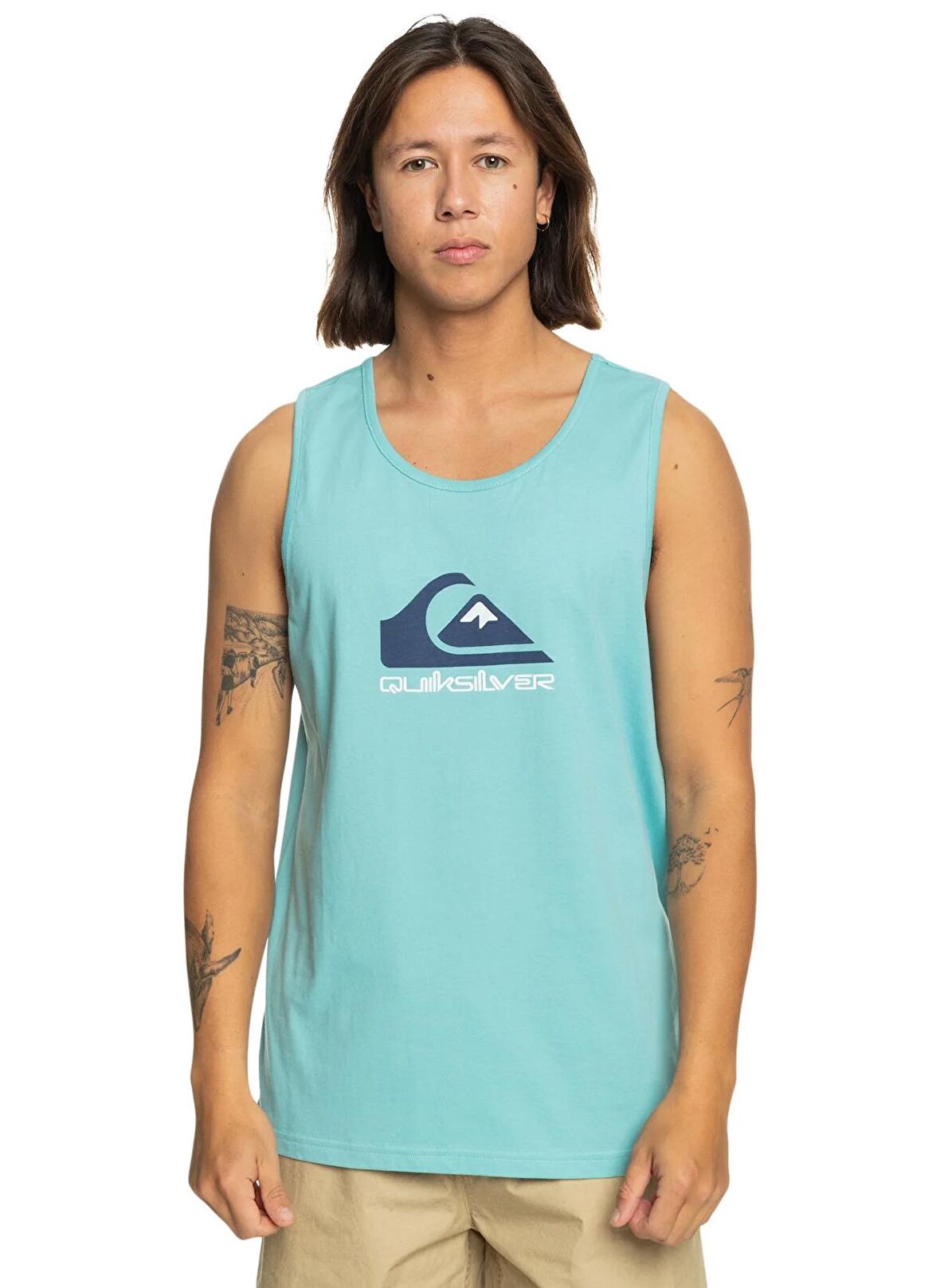 Quiksilver Mavi Erkek O Yaka Standart Fit Baskılı Atlet EQYZT07661_COMP LOGO TANK