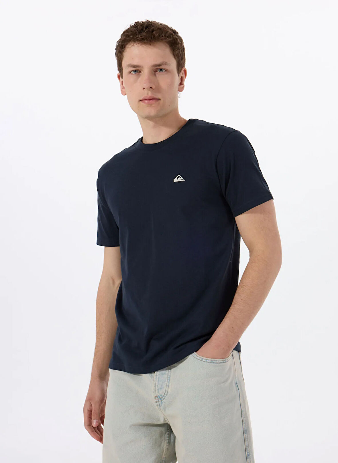 EQYZT07711 BASIC SS TEE YOUNG MEN Lacivert Bisiklet Yaka Normal Kalıp Erkek T-Shirt