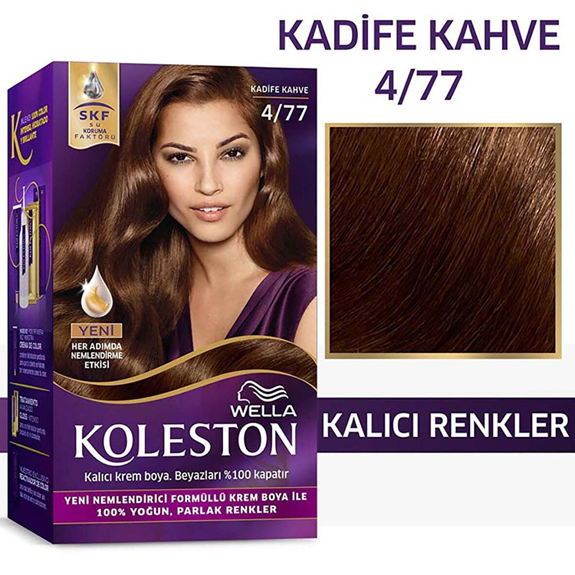 Wella Koleston 4/77 Kit Boya Kadife Kahve