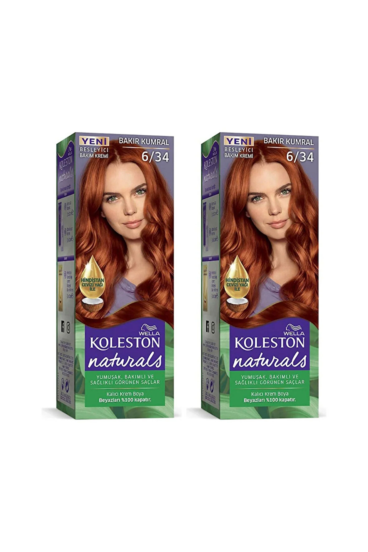 Koleston Naturals Saç Boyası 6/34 Bakır Kumral 2 Adet