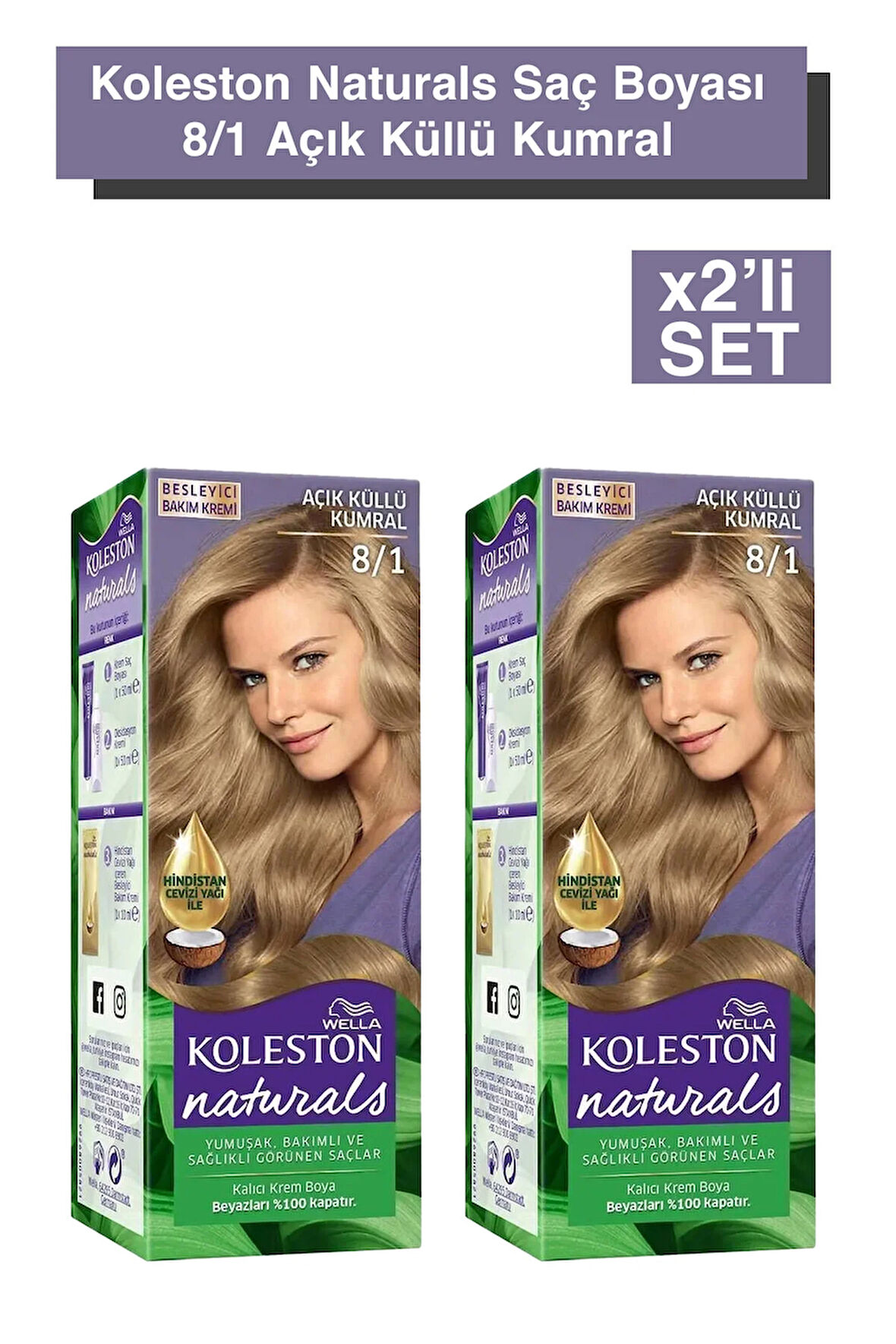 Koleston Naturals Saç Boyası 8/1 Açık Küllü Kumral X2