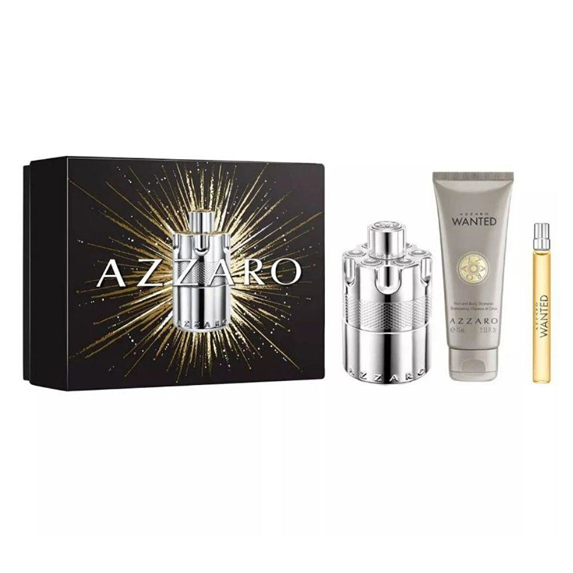 Azzaro Wanted 75 ml Shampoo+EDP 100 ml+EDP 10 ml Erkek Parfüm Seti