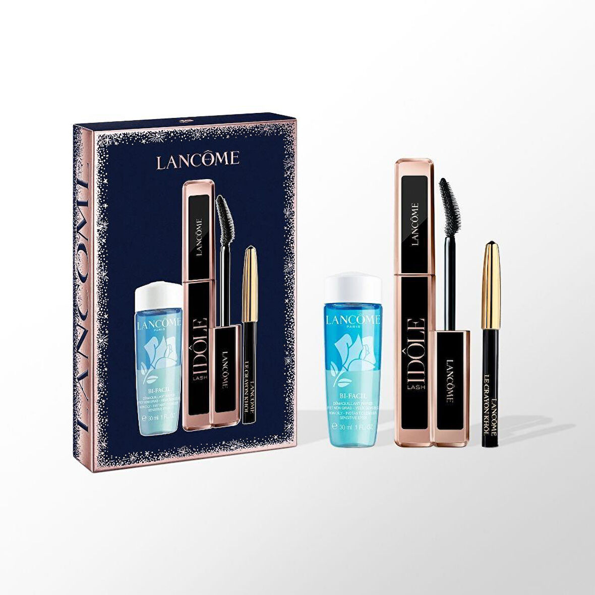 Lancome Lash Idole Maskara 01 + Mini Khol Black Pencil + Bi-Facil 30 Ml