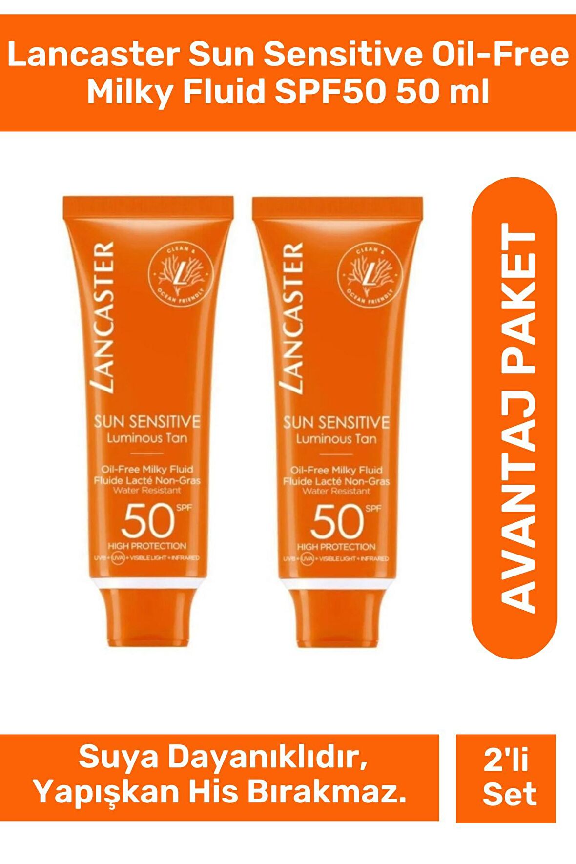 Lancaster Sun Sensitive Oil-Free Milky Fluid SPF50 50 ml - 2 Adet