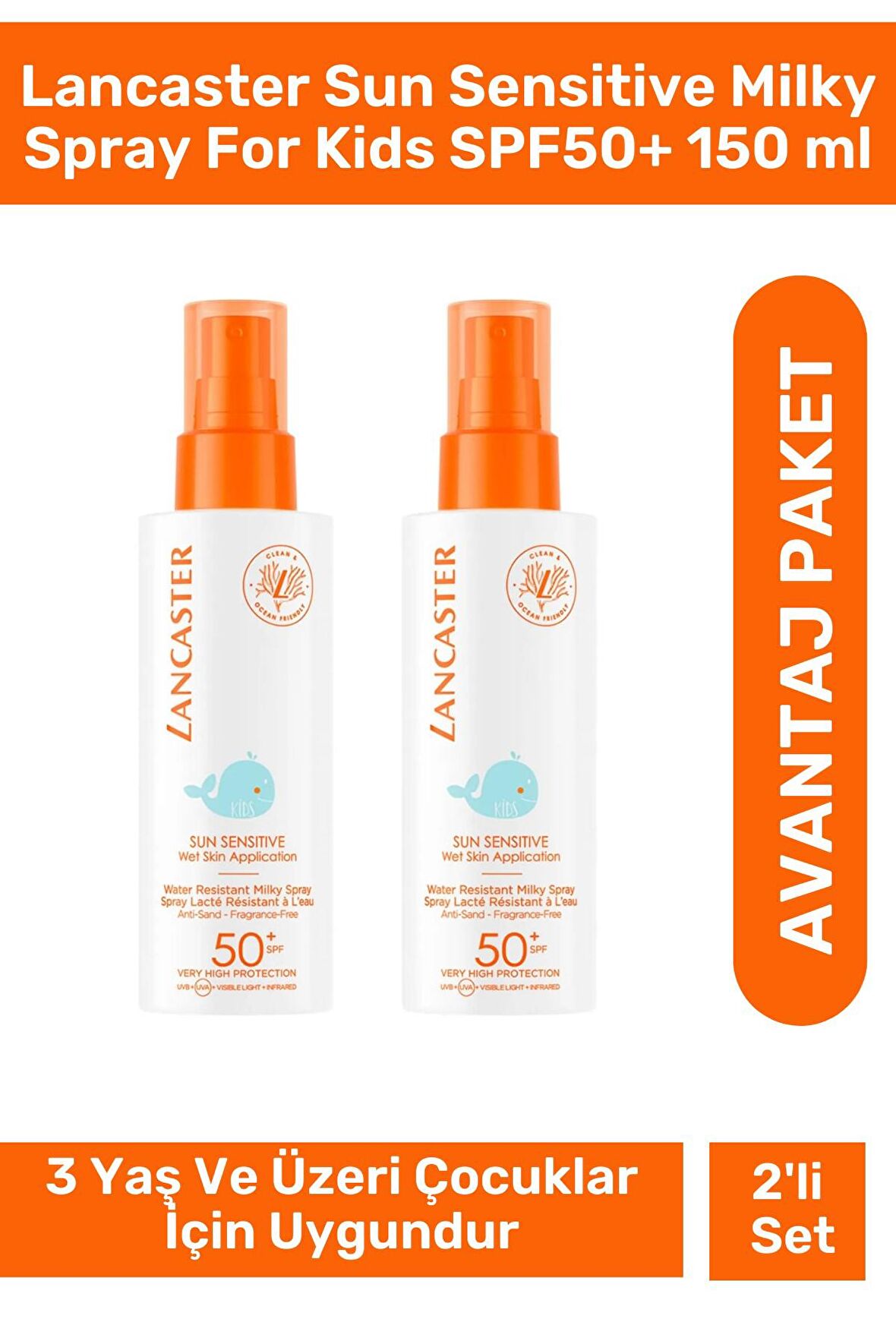 Lancaster Sun Sensitive Milky Spray For Kids SPF50+ 150 ml - 2 Adet