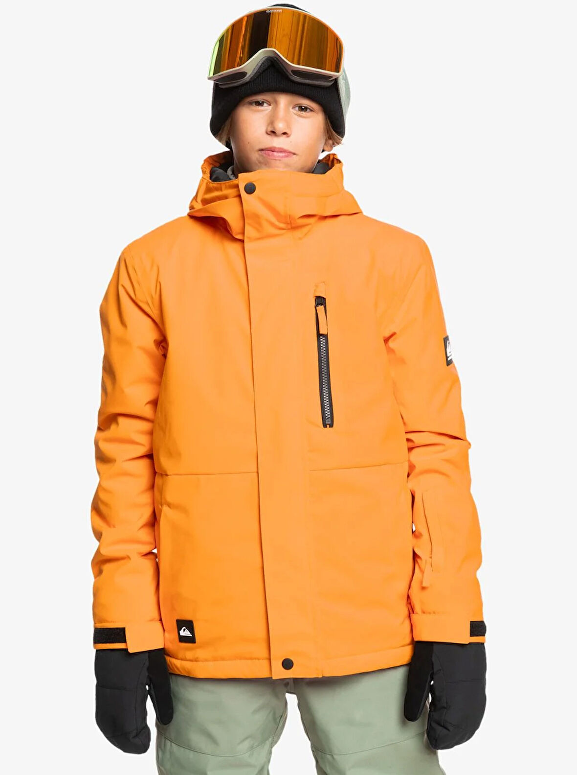 Quiksilver Mission Solid Youth JK Çocuk Snowboard Ceketi EQBTJ03157-4177 Orange Pepper