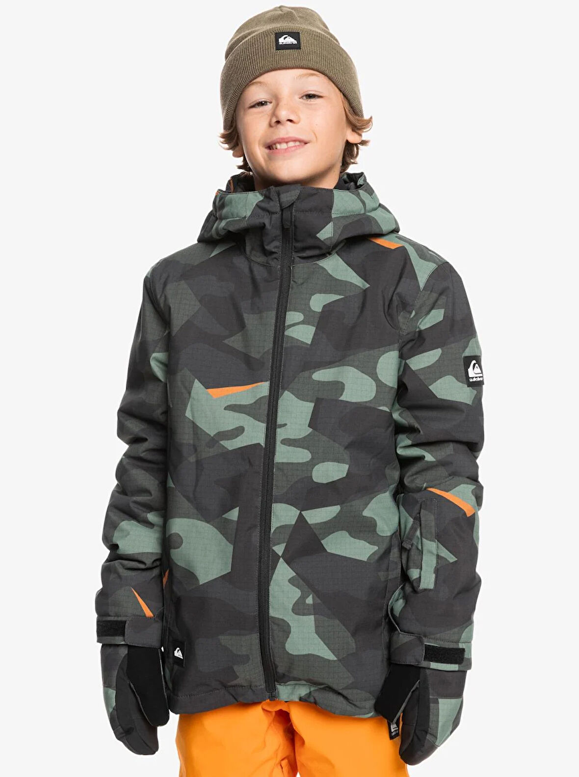 Quiksilver Mission Printed Youth JK Çocuk Snowboard Ceketi EQBTJ03199-GLW8 Puzzle Camo Sea Spray