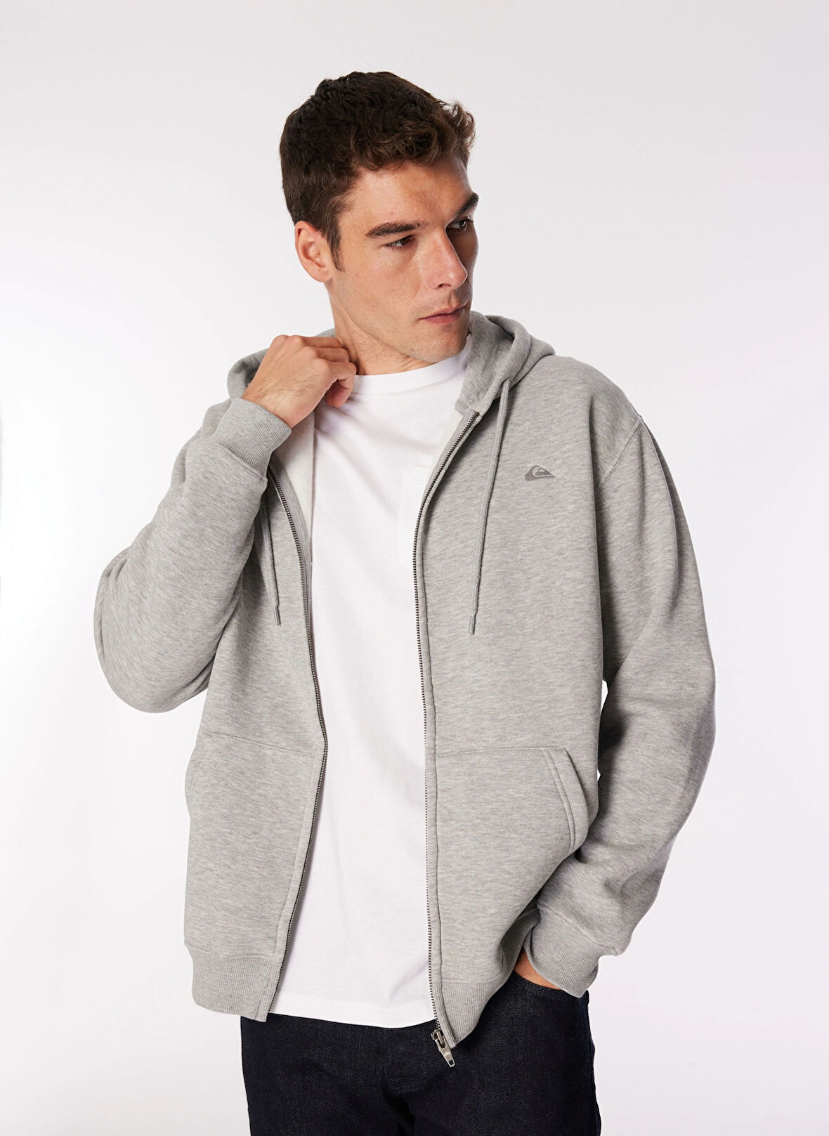 Gri Erkek Kapüşon Yaka Normal Bel Regular Fit Sweatshirt AQYFT03330SALT WATER ZIP HOODIE