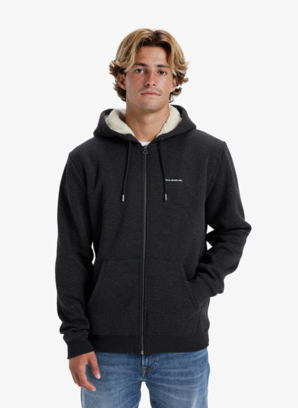 Siyah Erkek Bisiklet Yaka Normal Bel Regular Fit Sweatshirt AQYFT03391KELLER SHERPA