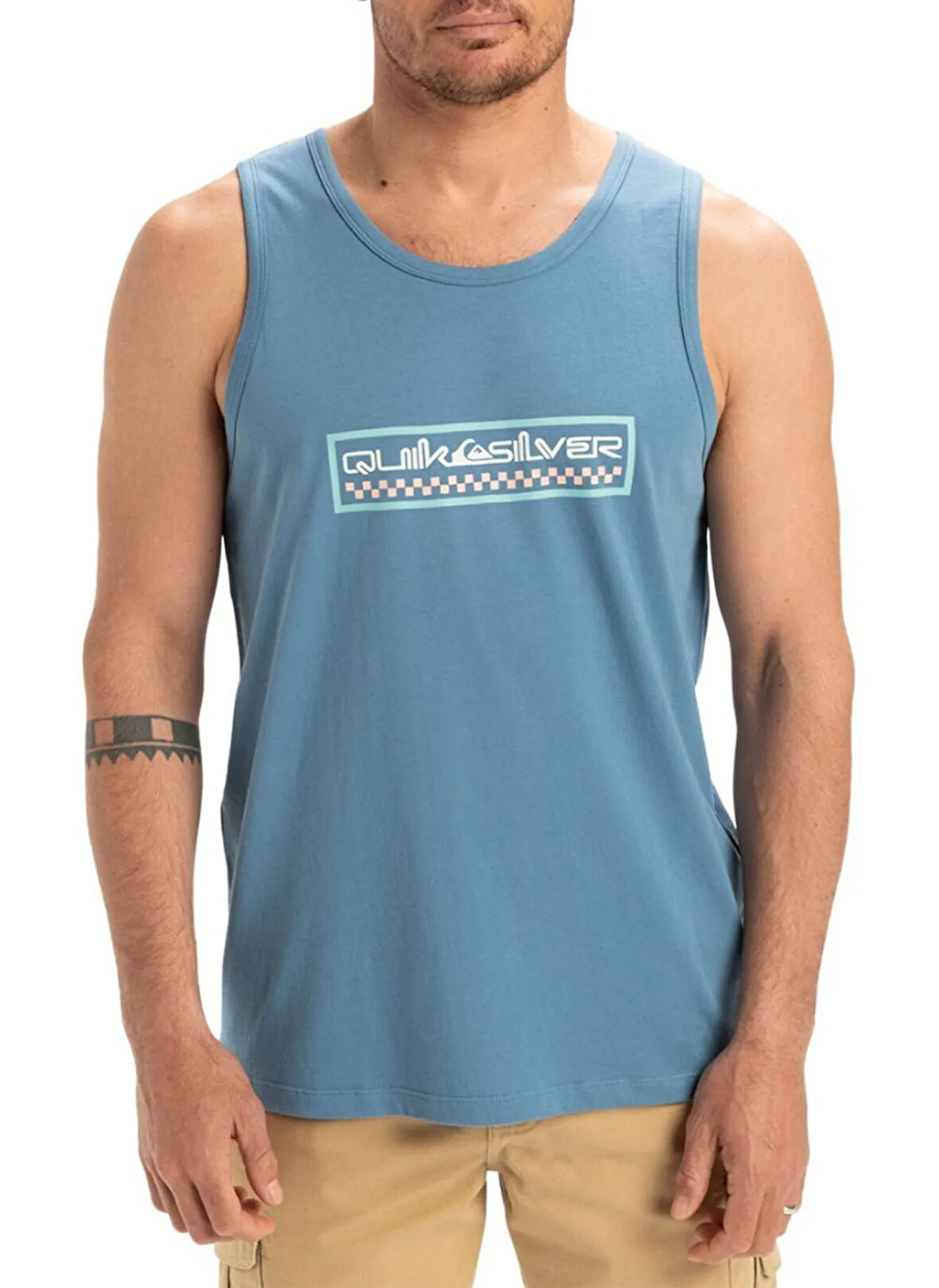 EQYZT08047 EV SUN DAGGER TANK Lacivert O Yaka Normal Kalıp Baskılı Erkek Atlet