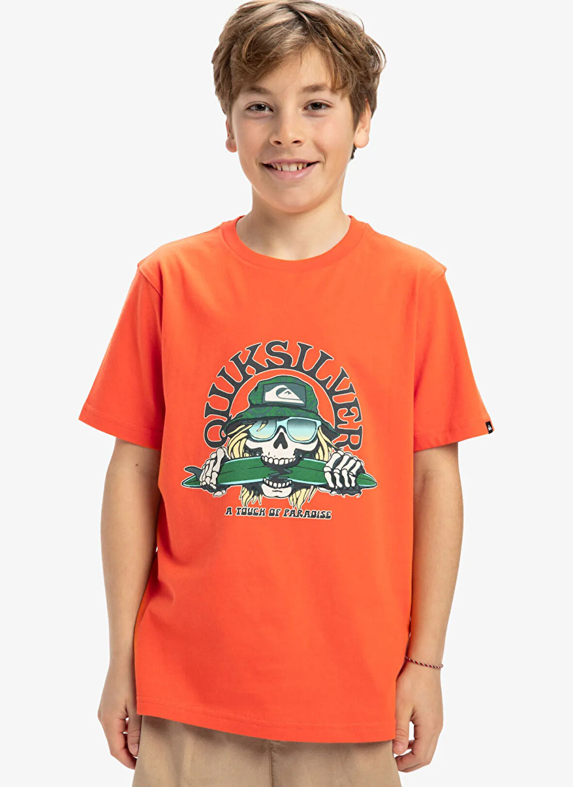 Quiksilver Desenli Turuncu Erkek Çocuk T-Shirt EQBZT04850-EV SKULL FEAST SS YTH