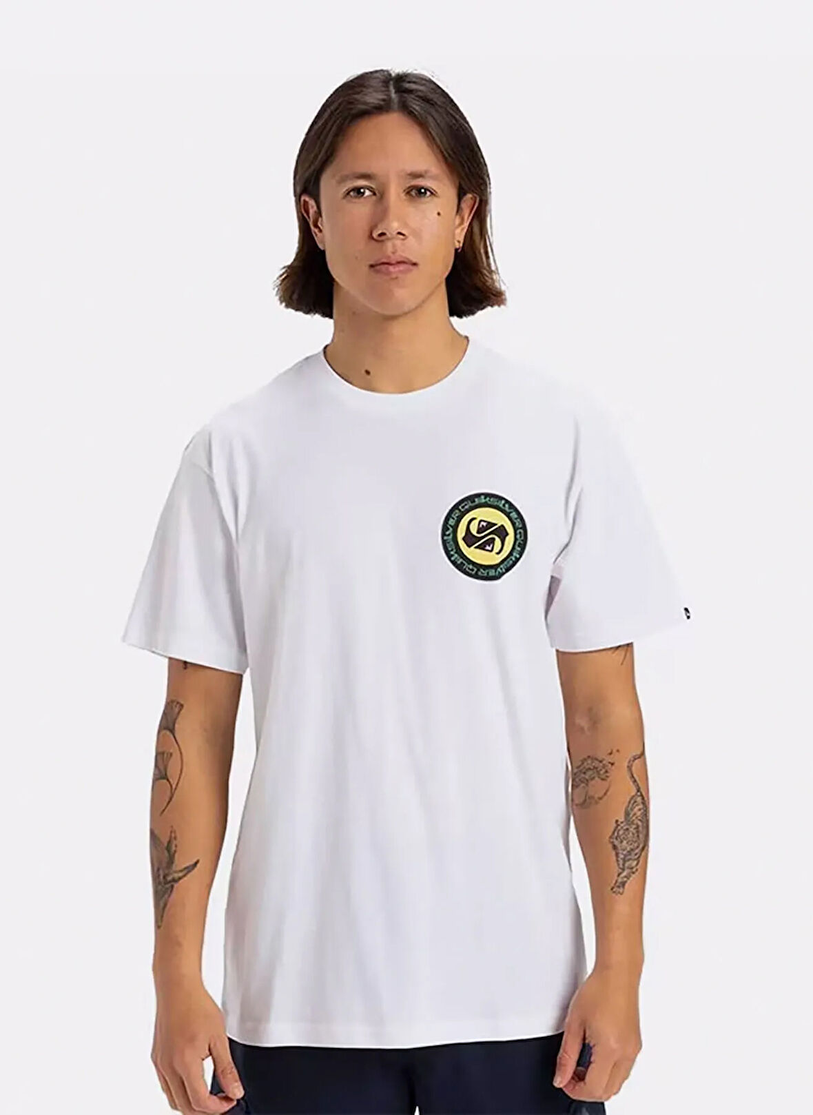 EQYZT08054 CIRCLE BACK SS Beyaz Bisiklet Yaka Normal Kalıp Erkek T-Shirt