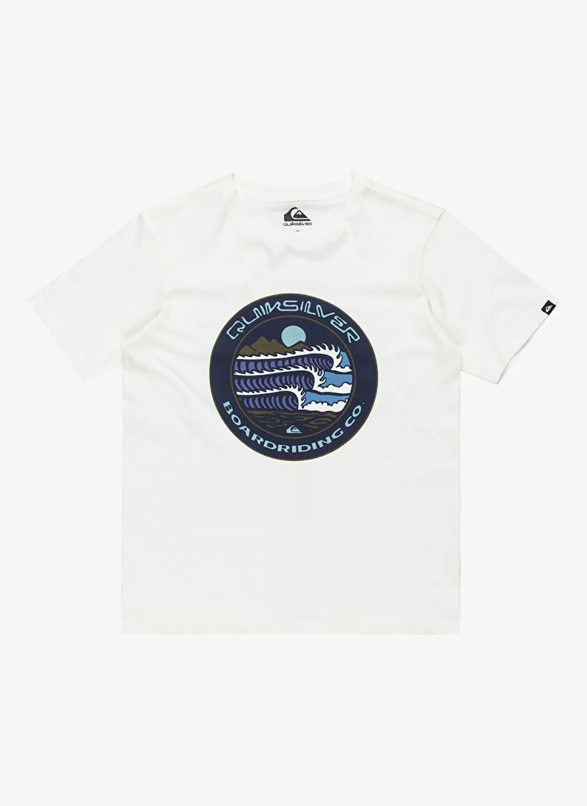 Quiksilver Düz Beyaz Erkek Çocuk T-Shirt EQBZT04836-EVO THREE SEAS SS YTH