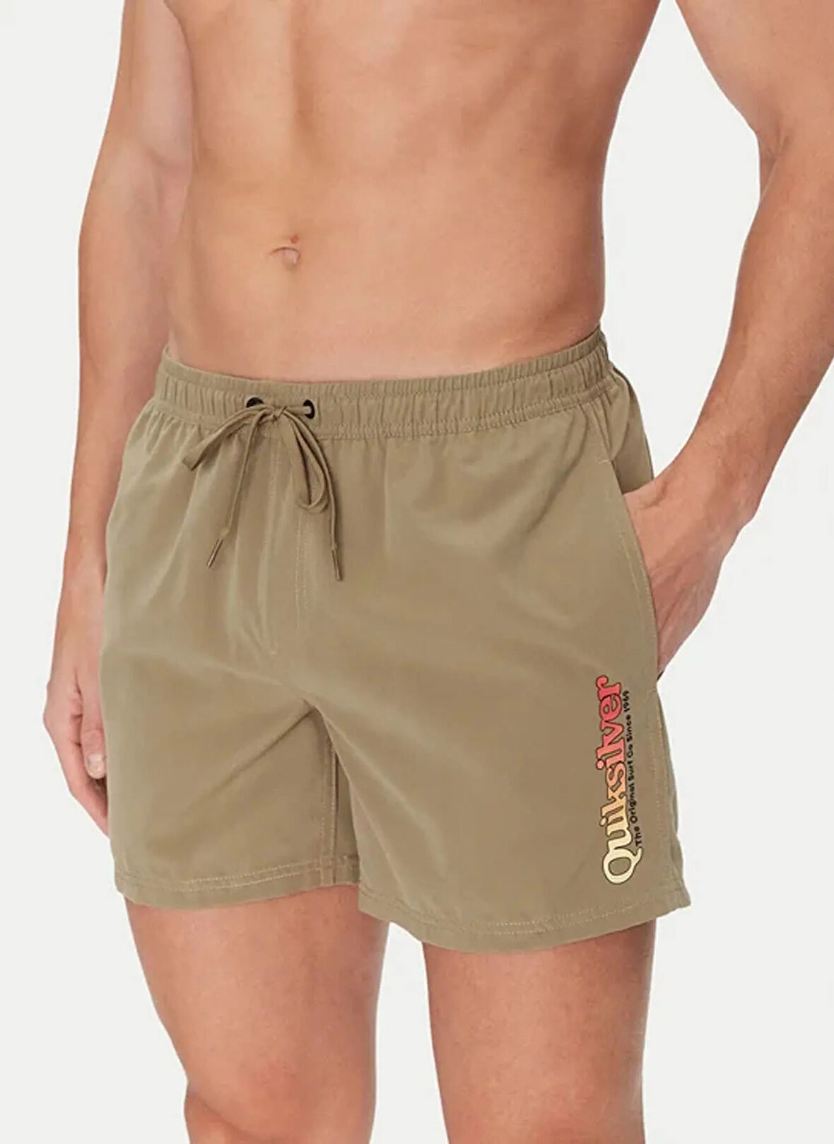EQYJV04141 SPL FINELINE VOLLEY 15 Haki Normal Bel Standart Kalıp Erkek Şort Mayo
