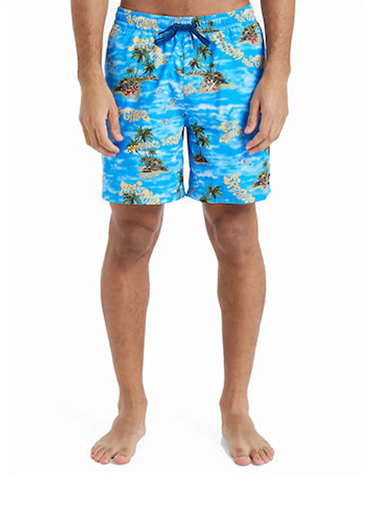 EQYJV04100 EVERYDAY STRAIGHT VOLLEY Mavi Normal Bel Standart Kalıp Erkek Şort Mayo