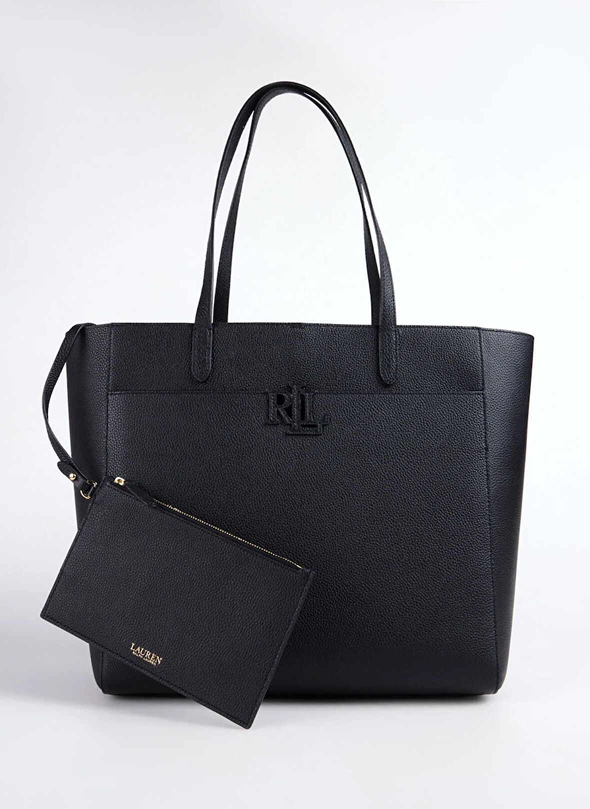 Lauren Ralph Lauren Deri Siyah Kadın Omuz Çantası 431960183002