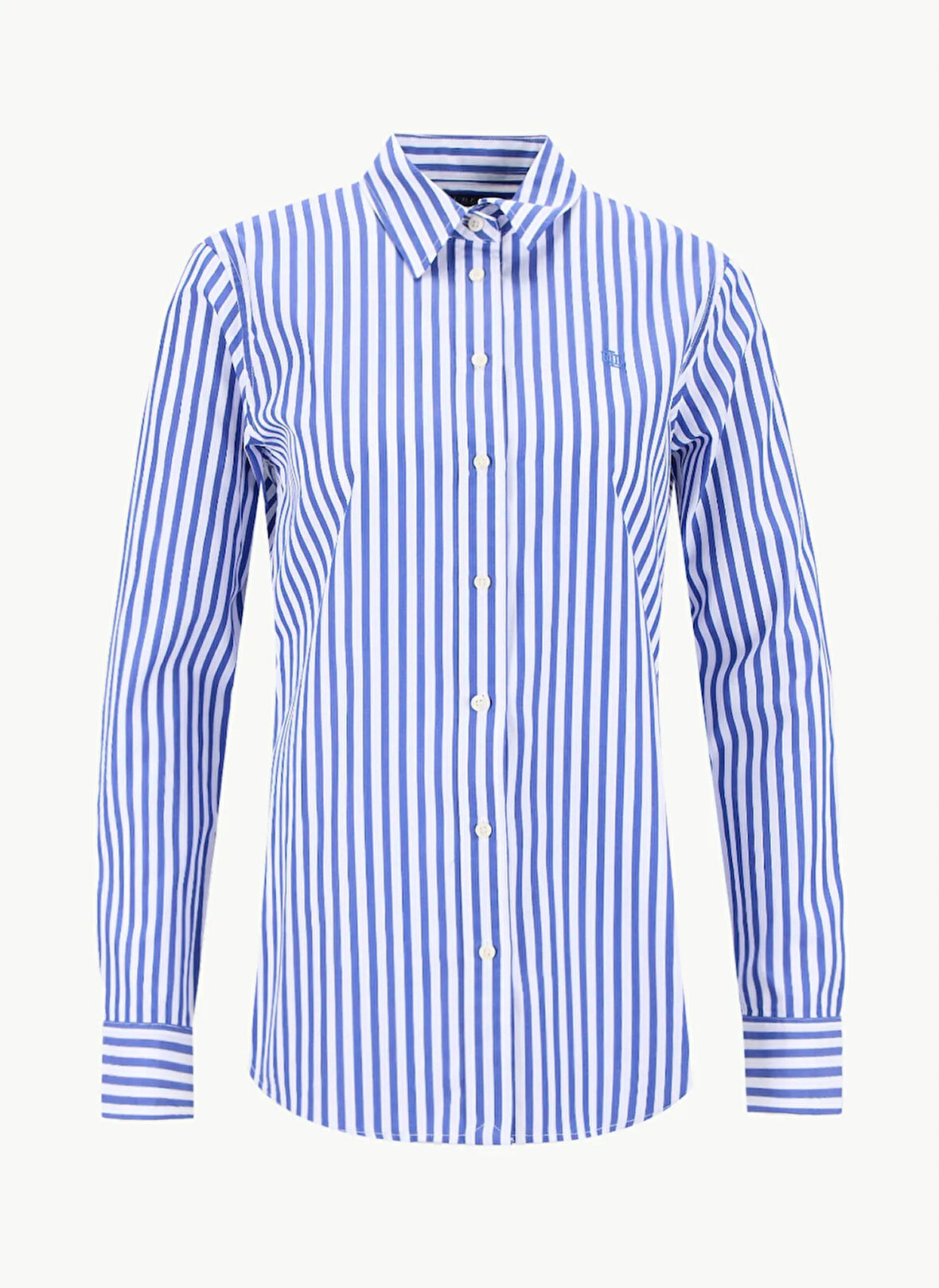Lauren Ralph Lauren Standart Gömlek Yaka Çizgili Mavi - Beyaz Kadın Gömlek 200970765