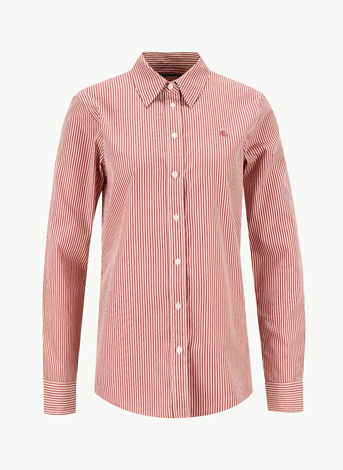 Lauren Ralph Lauren Standart Gömlek Yaka Düz Kırmızı Kadın Gömlek 200970780