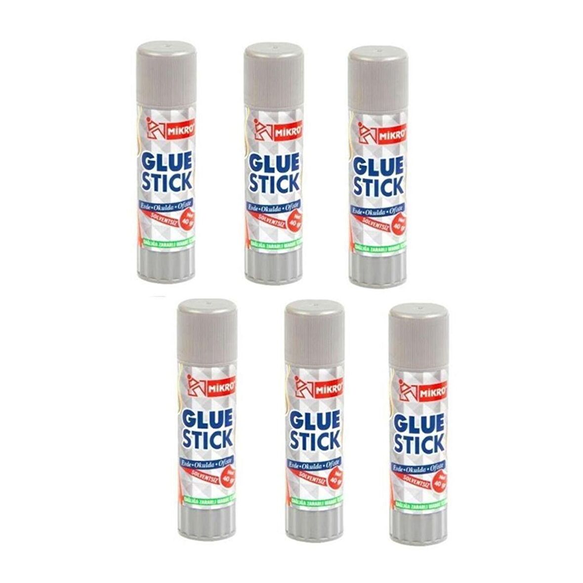 Glue Stick Yapıştırıcı Mikro Katı Yapıştırıcı 40 Gr Ruj Yapıştırıcı 6 Adet