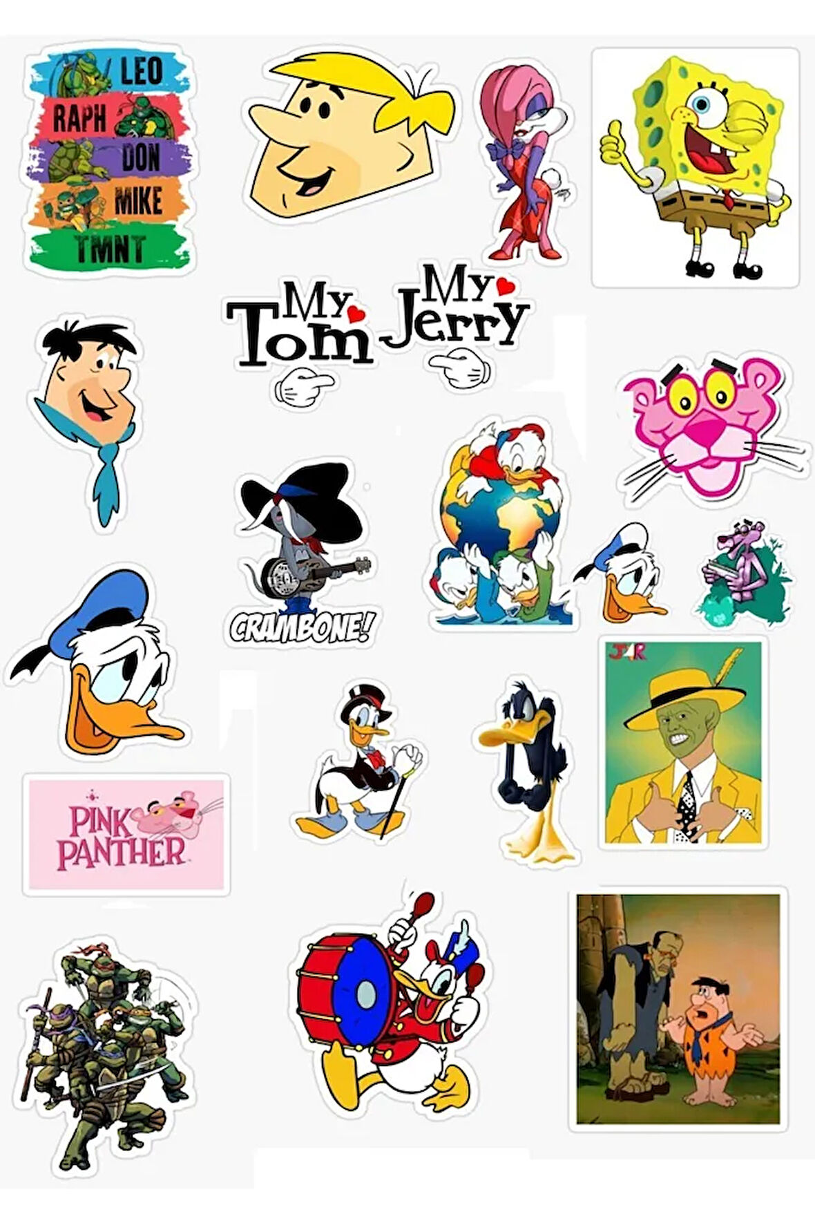 Eski Çizgi Filmler Nostaljik Sticker Seti