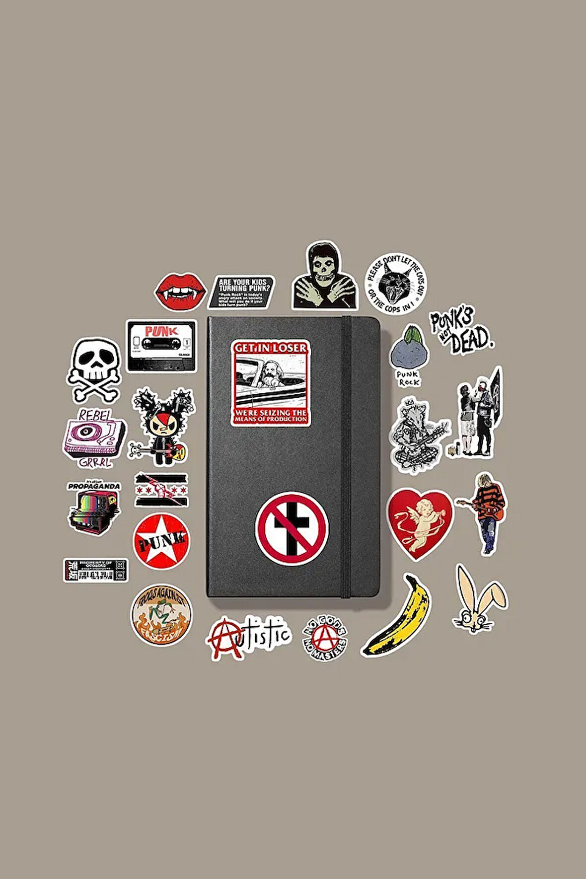 Punk Rock Metal Sticker Paketi /Bullet Journal Defter Çıkartma Ajanda Laptop Etiket