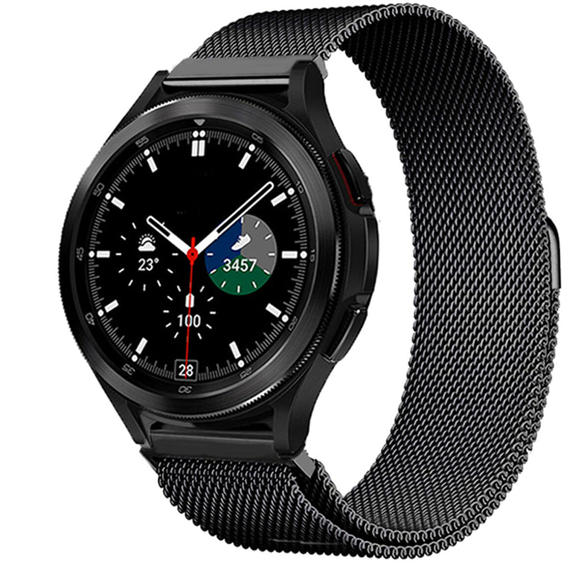 Megafox Amazfit GTR 42 mm 20 mm Uyumlu Hasır Metal Kordon Mıknatıslı Tel Örgü Kayış Bileklik