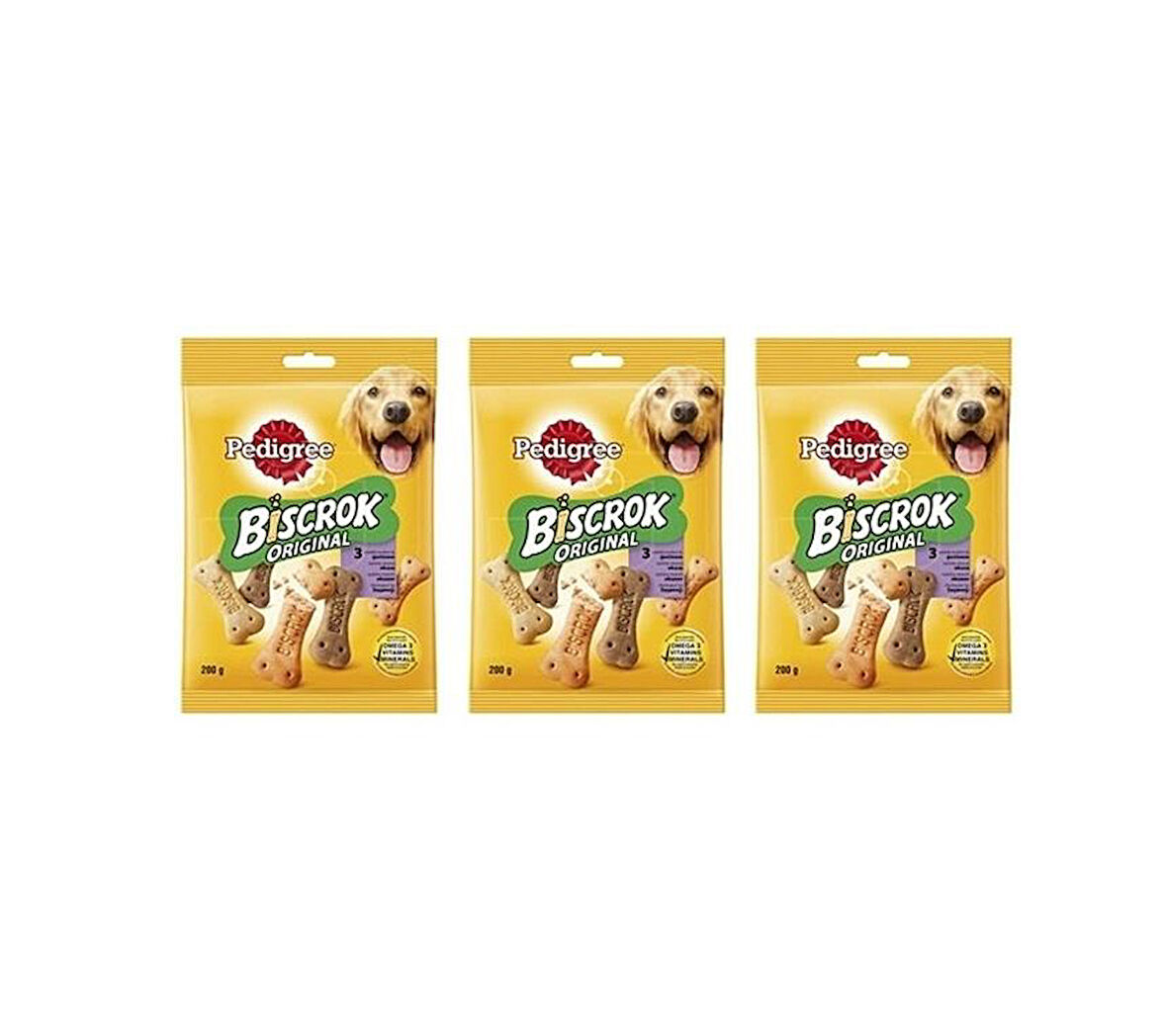 Pedigree Biscrok Bisküvi Köpek Ödül Maması 200 gr x 3 Adet
