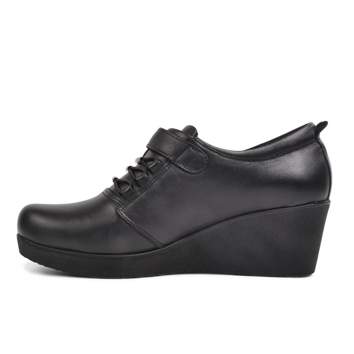 Ayakmod 385 Siyah Kadın Hakiki Deri Comfort Günlük Ayakkabı