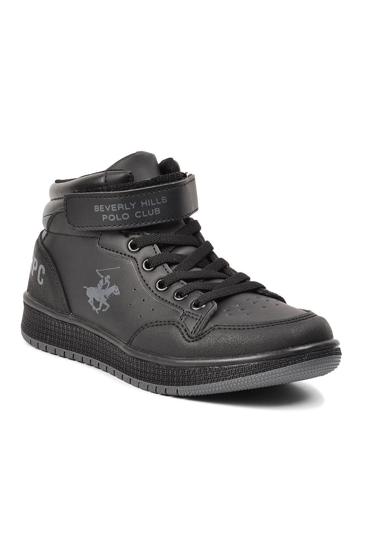 Po-10302-F Siyah Bilek Boy Çocuk Hi Sneaker