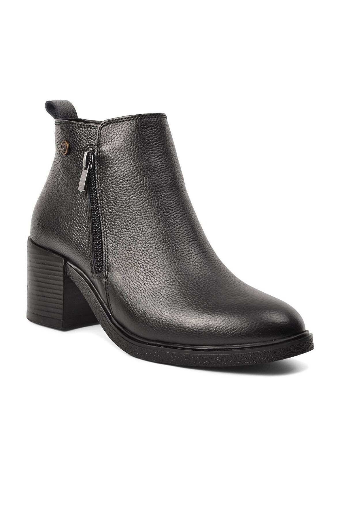 Pierre Cardin Pc-52025 Siyah Hakiki Deri Topuklu Kadın Bot