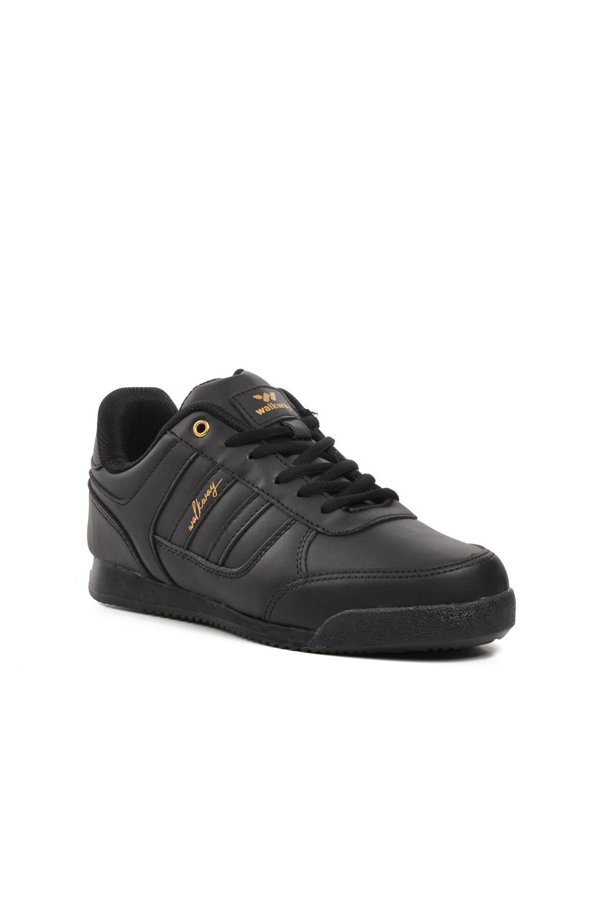Walkway Effective PU Siyah-Altın Bağcıklı Erkek Sneaker
