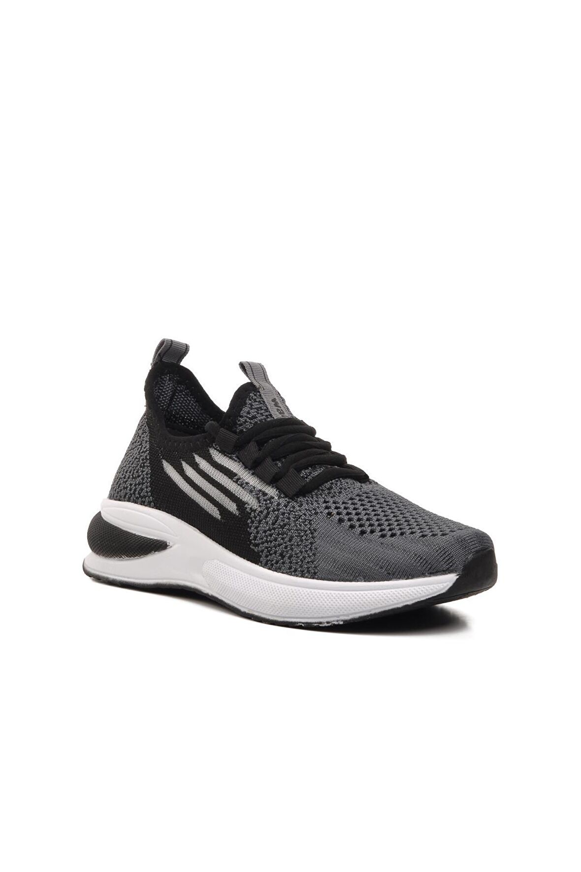 Walkway Ravello-F Siyah-Beyaz-Füme Süs Bağcıklı Fileli Çocuk Spor Ayakkabı