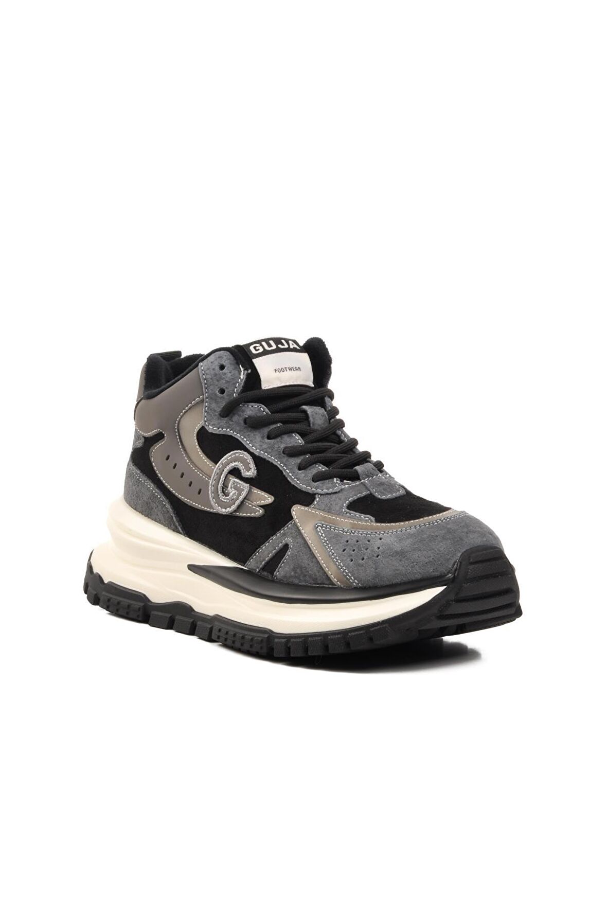 Guja 23K334-1 Siyah Kalın Tabanlı Bağcıklı Kadın Sneaker