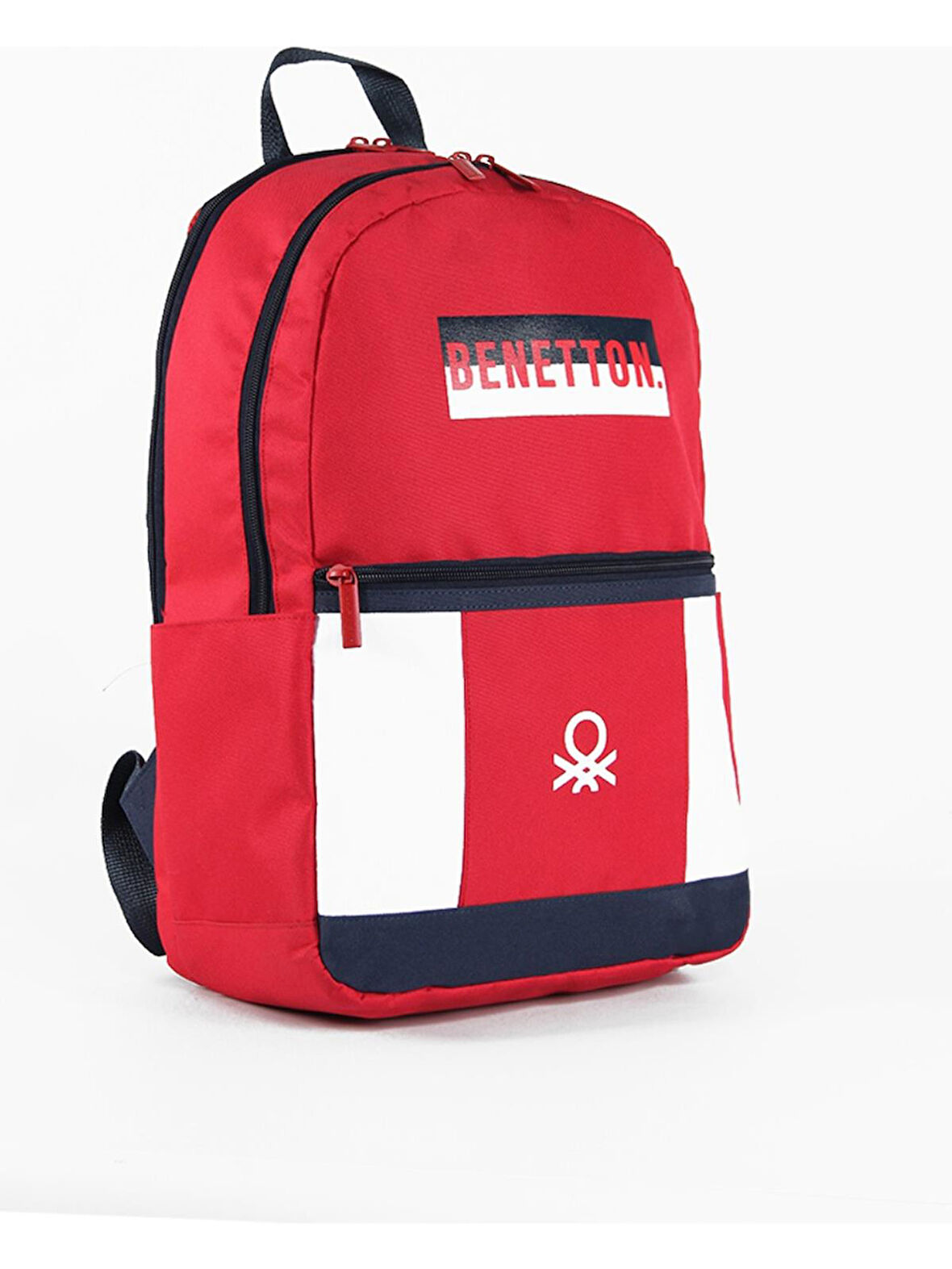 United Colors Of Benetton 04287 Çanta Kırmızı-Beyaz-Lacivert  Unisex Okul Çantası