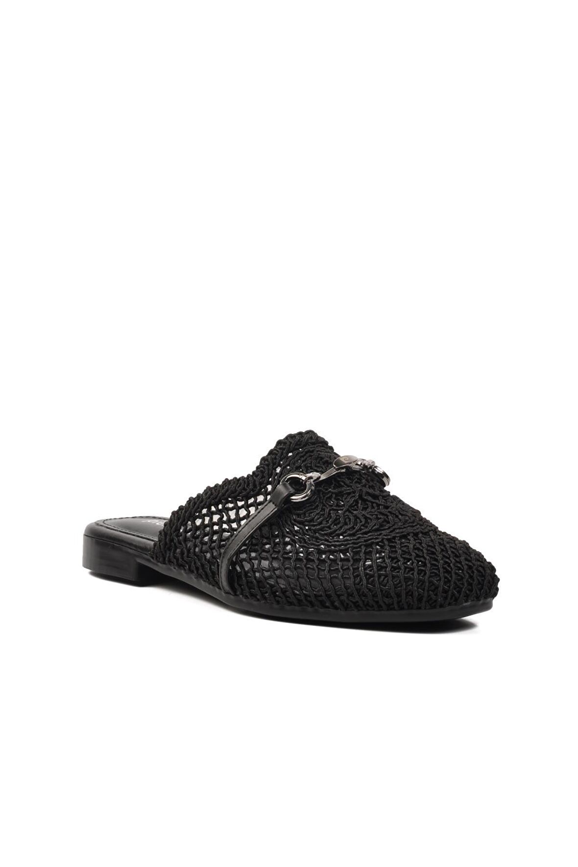 Pierre Cardin PC-53128 Siyah Kadın Örgülü Terlik