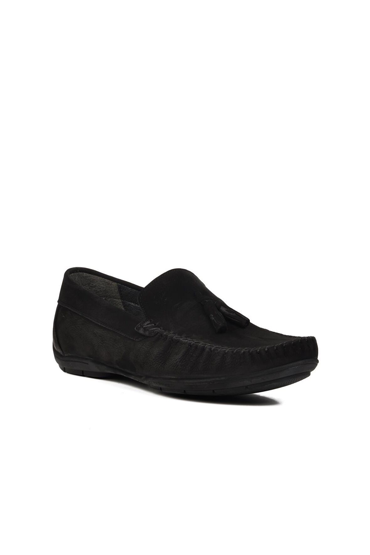 Ayakmod D7218 Siyah Nubuk Hakiki Deri Erkek Loafer Ayakkabı