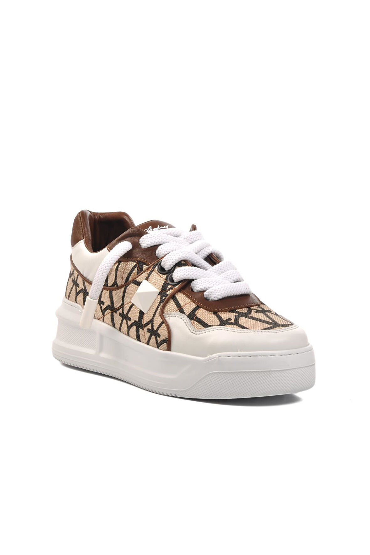 Ayakmod Premium 1306 Kahve-Beyaz Hakiki Deri Erkek Sneaker