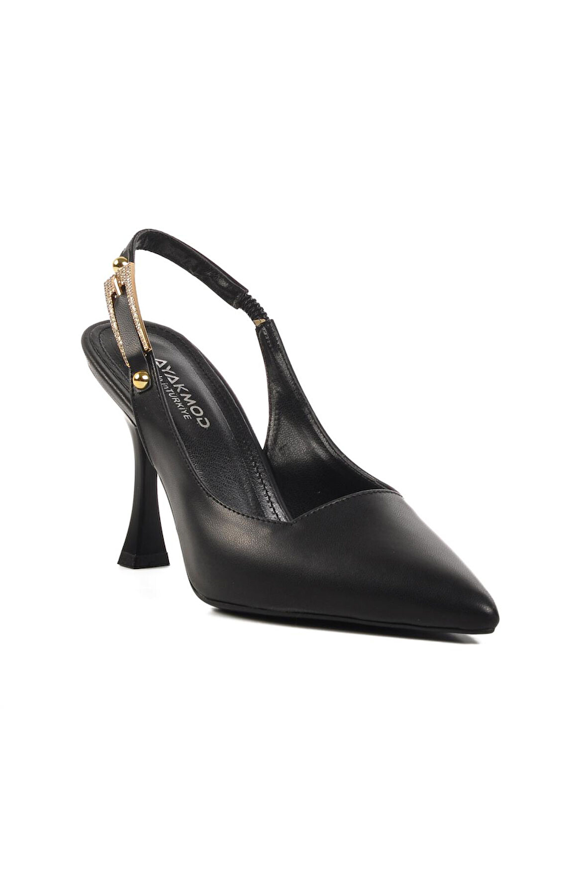 Ayakmod 248186 Z Siyah Hafif İnce Topuk Kadın Topuklu Ayakkabı