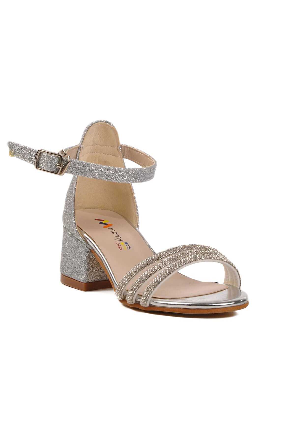 6504 P Gümüş Kız Çocuk Abiye Ayakkabı Momy