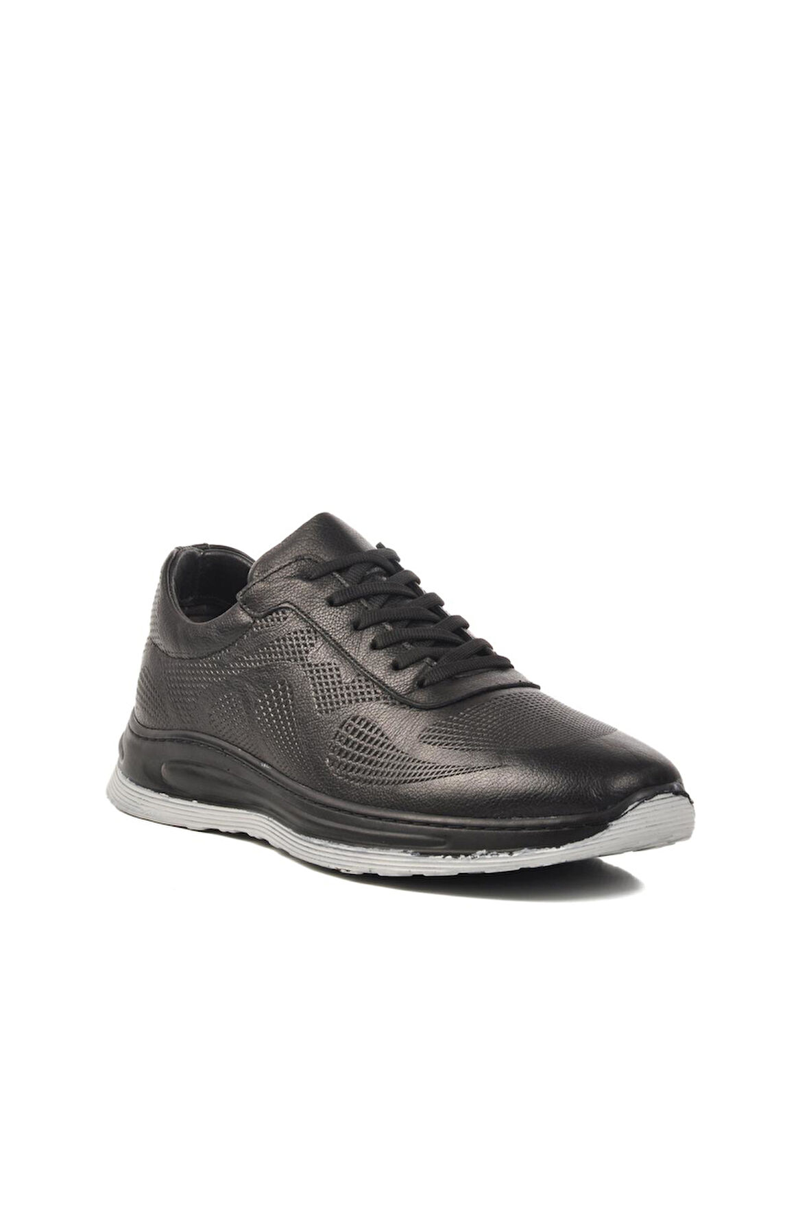 Siyah Hakiki Deri Erkek Casual Ayakkabı 402 M