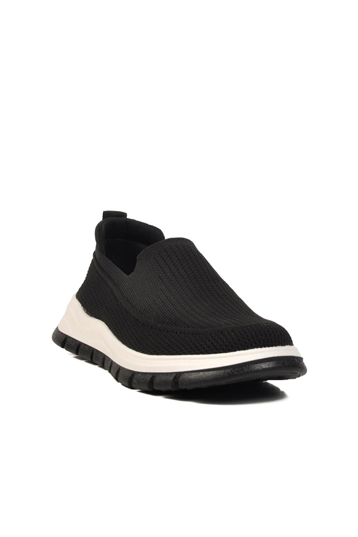 Siyah Beyaz Fileli Hafif Esnek Hava Alabilen Erkek Spor Ayakkabı Point M