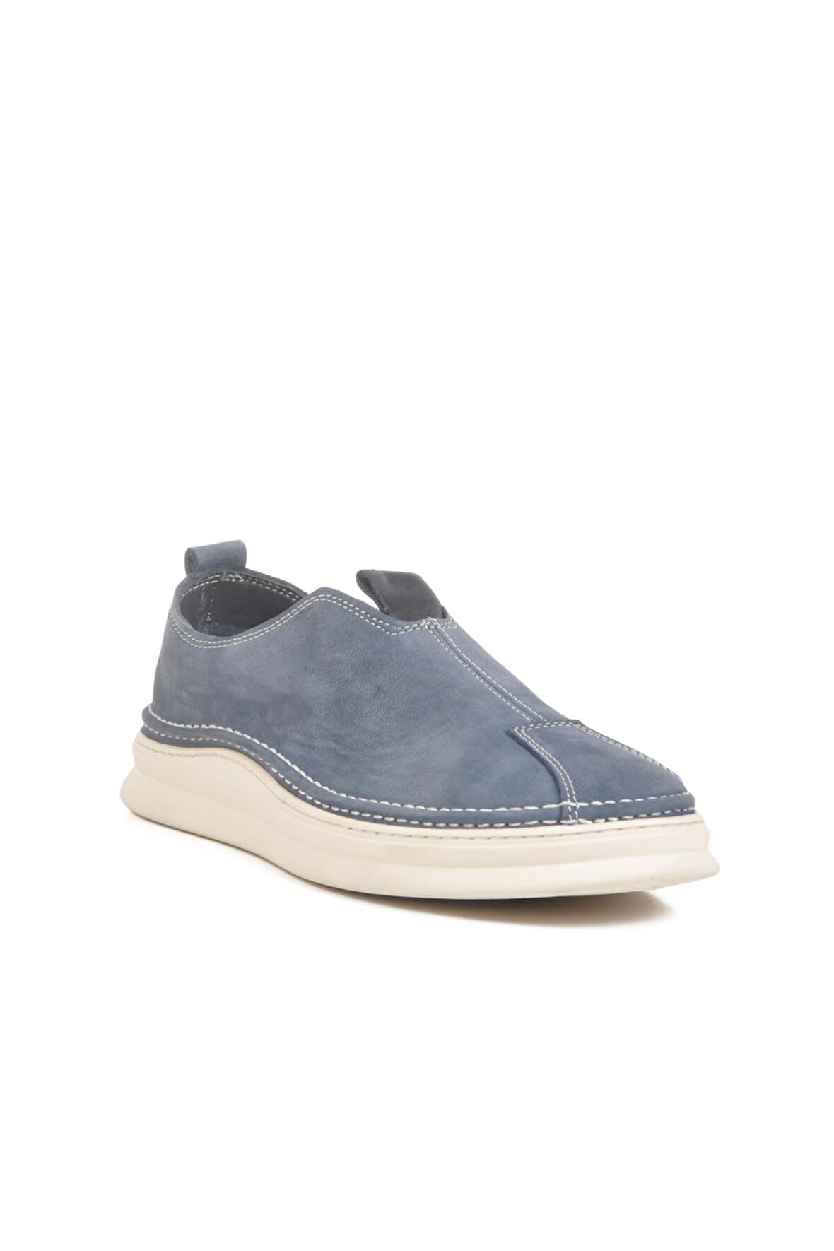 2Y0107 Mavi Nubuk Hakiki Deri Erkek Günlük Ayakkabı