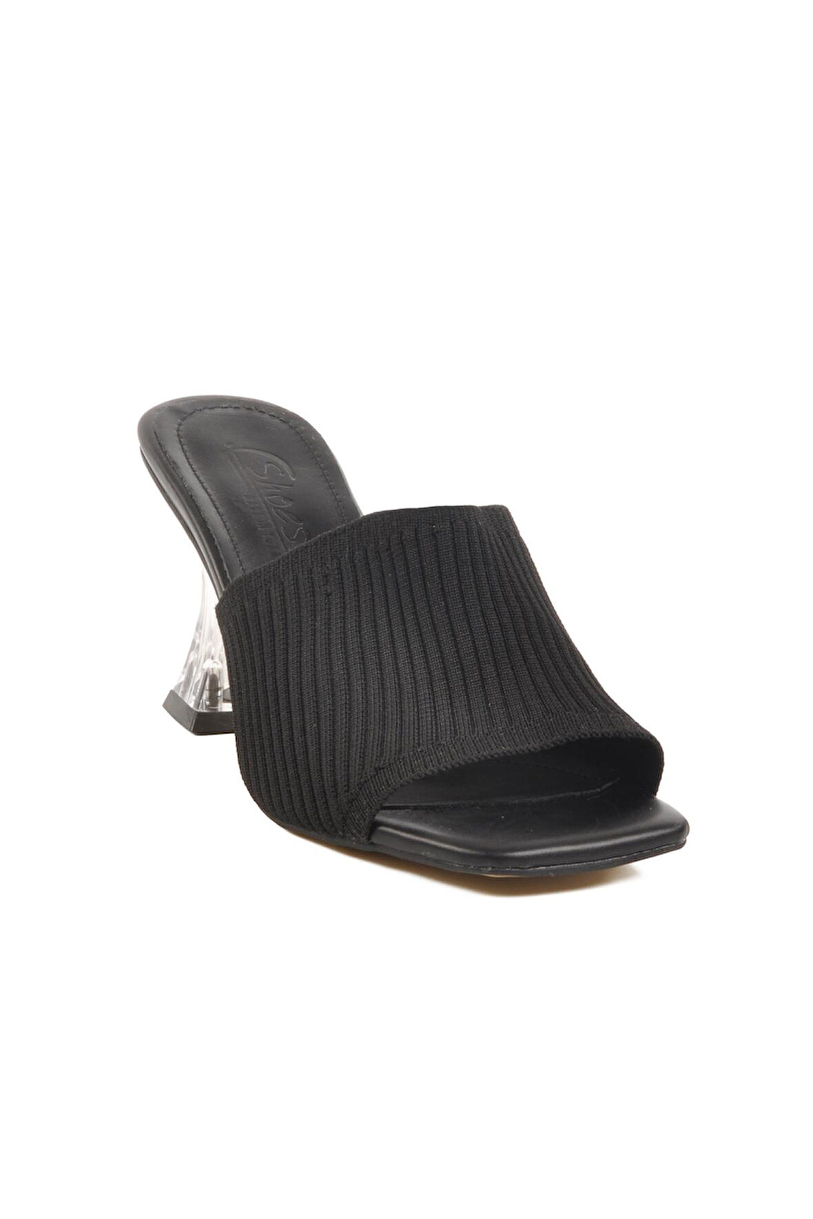 Siyah Şeffaf Topuklu Kadın Terlik T-401 Z