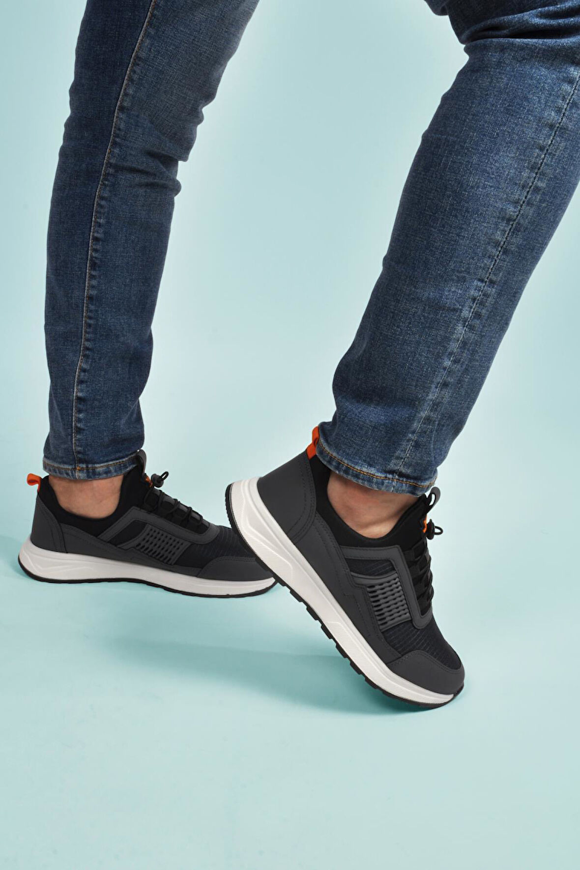 Nans 6006 M Füme Fileli Kilit Bağcıklı Erkek Spor Ayakkabı