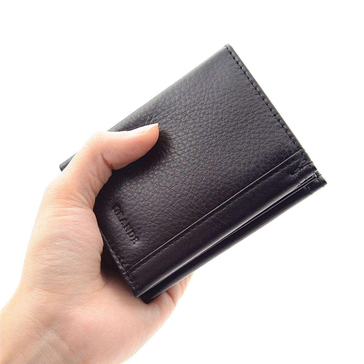 1726 Cüzdan Siyah Hakiki Deri Erkek Cüzdan
