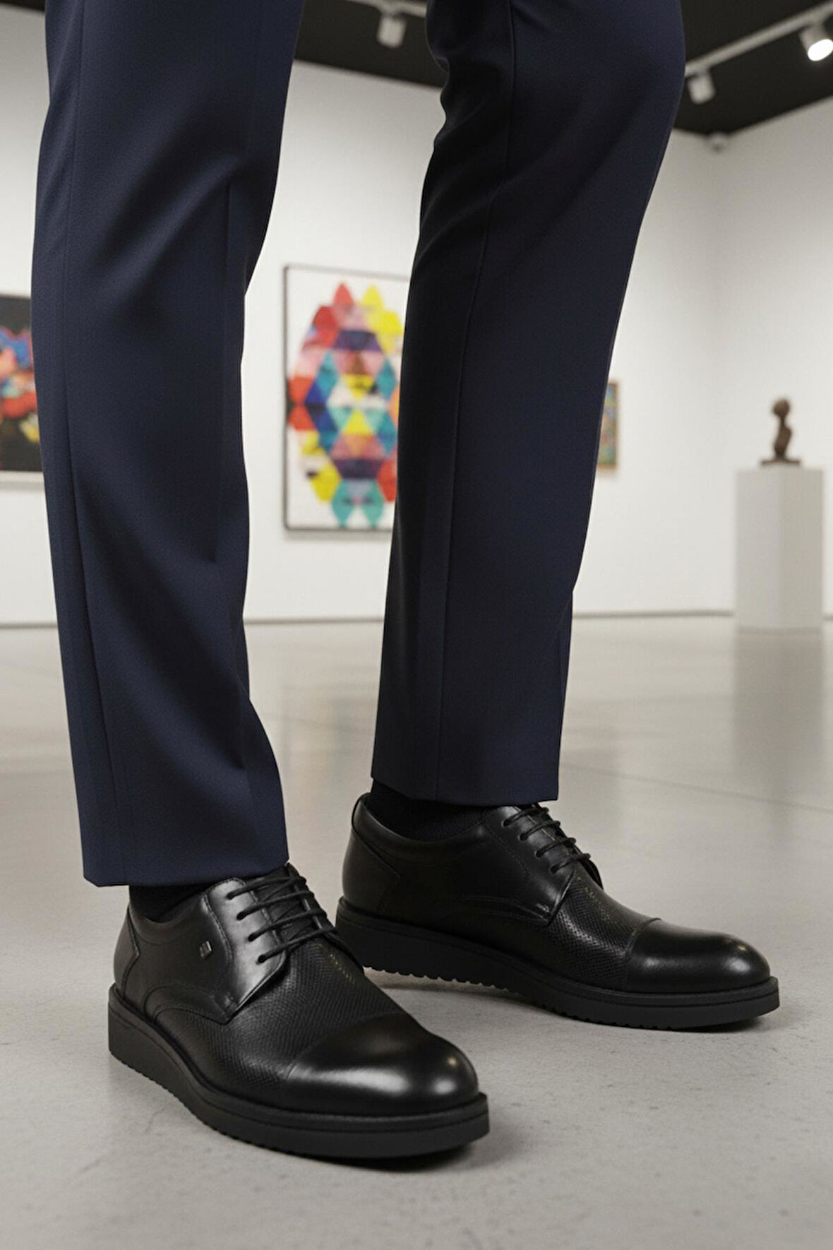 Fosco 2991 M Siyah Hakiki Deri Erkek Klasik Ayakkabı