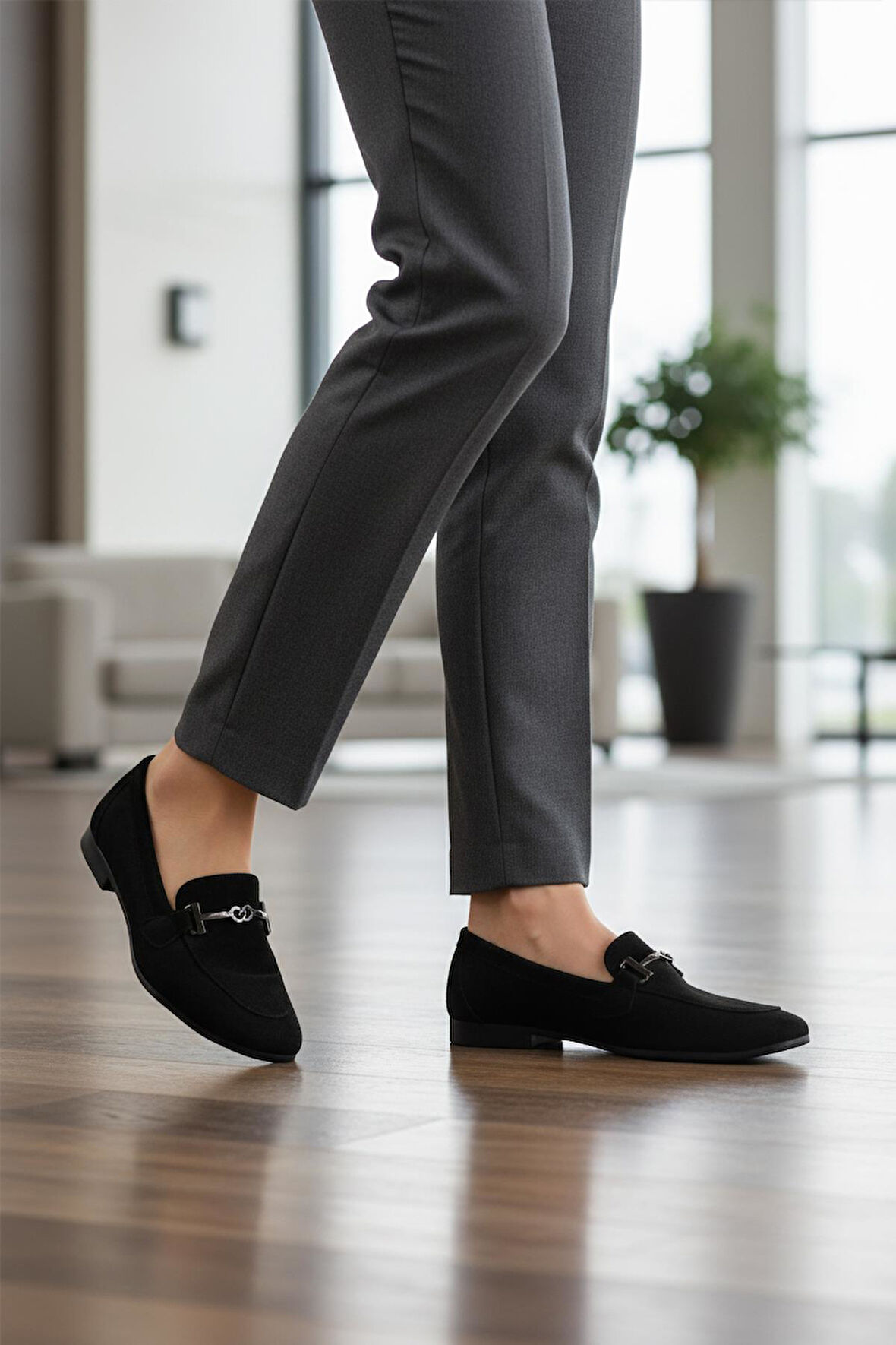 Siyah Süet Kadın Günlük Ayakkabı 572433 Z