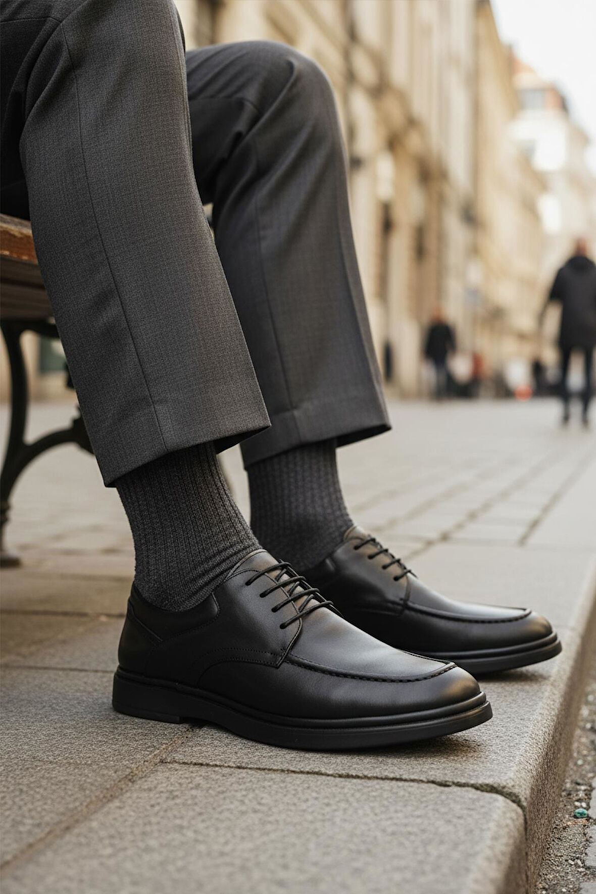 Ayakmod DSN 2032 M Siyah Hakiki Deri Erkek Günlük Ayakkabı