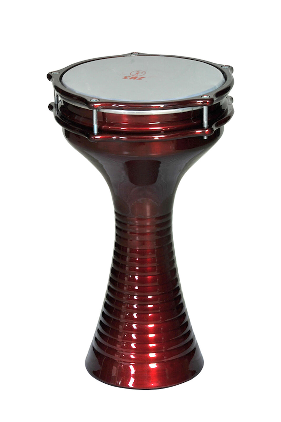 SAZ 362B-BR Alüminyum Darbuka Zilli Bordo 20cm